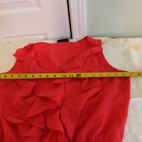 Metaphor- Women's Coral/ Salmon Ruffle Top sleeveless Sz. Small - Picture 8 of 12